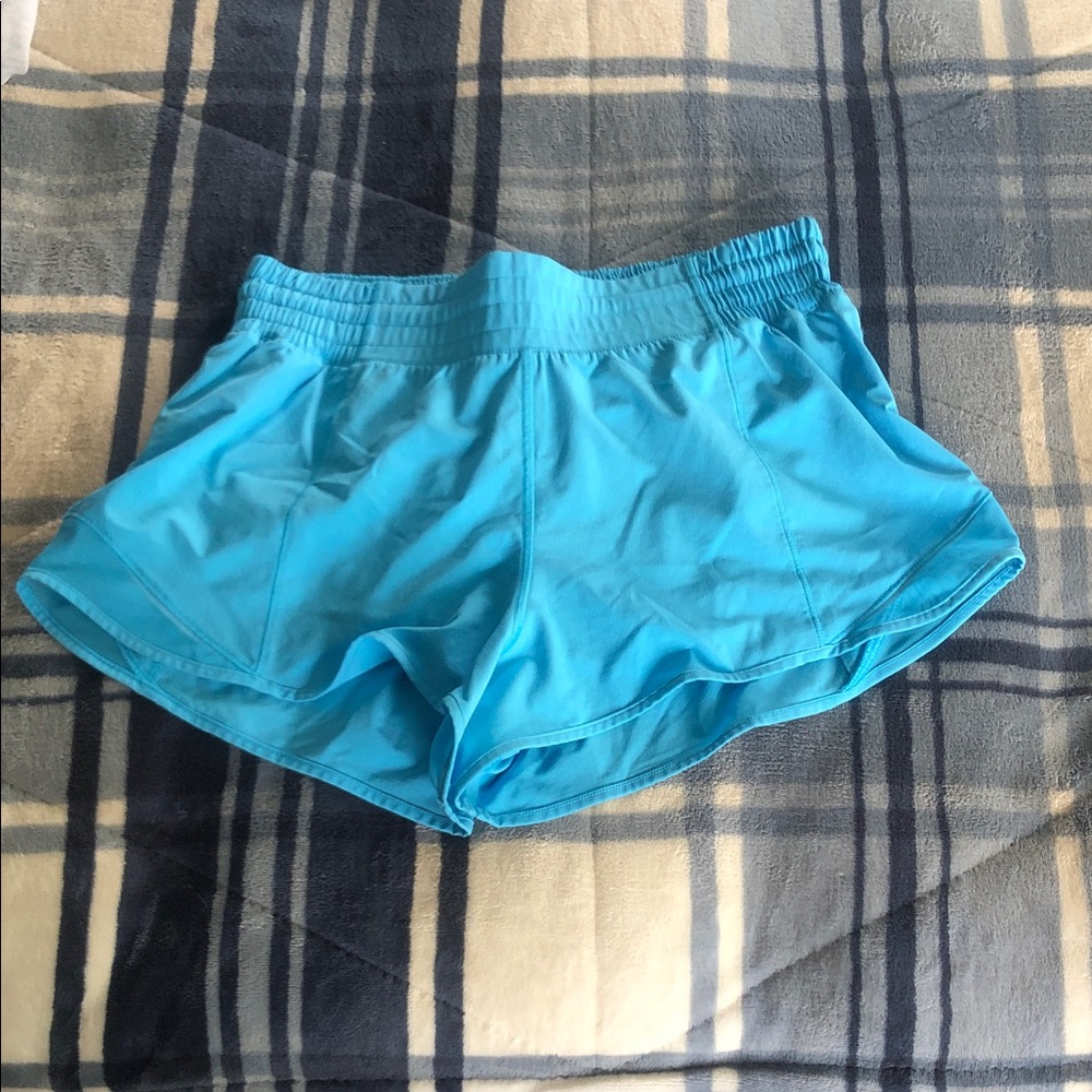 Lululemon Bright Blue High-Rise 2.5 Length Hotty Hot Shorts